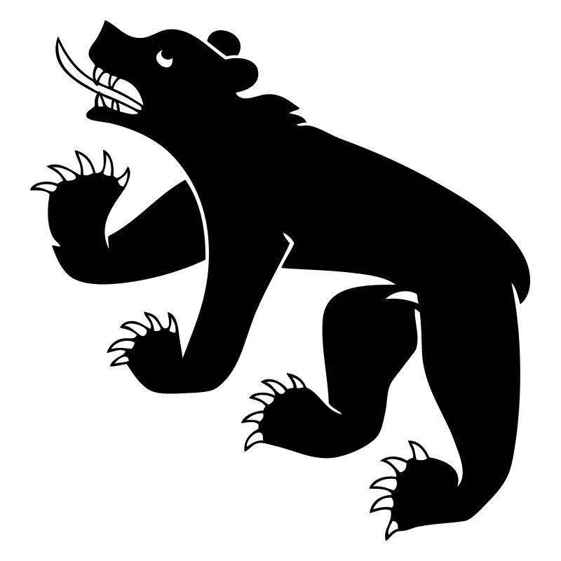 dessin d'un ours symbole drapeau de Berne Suisse