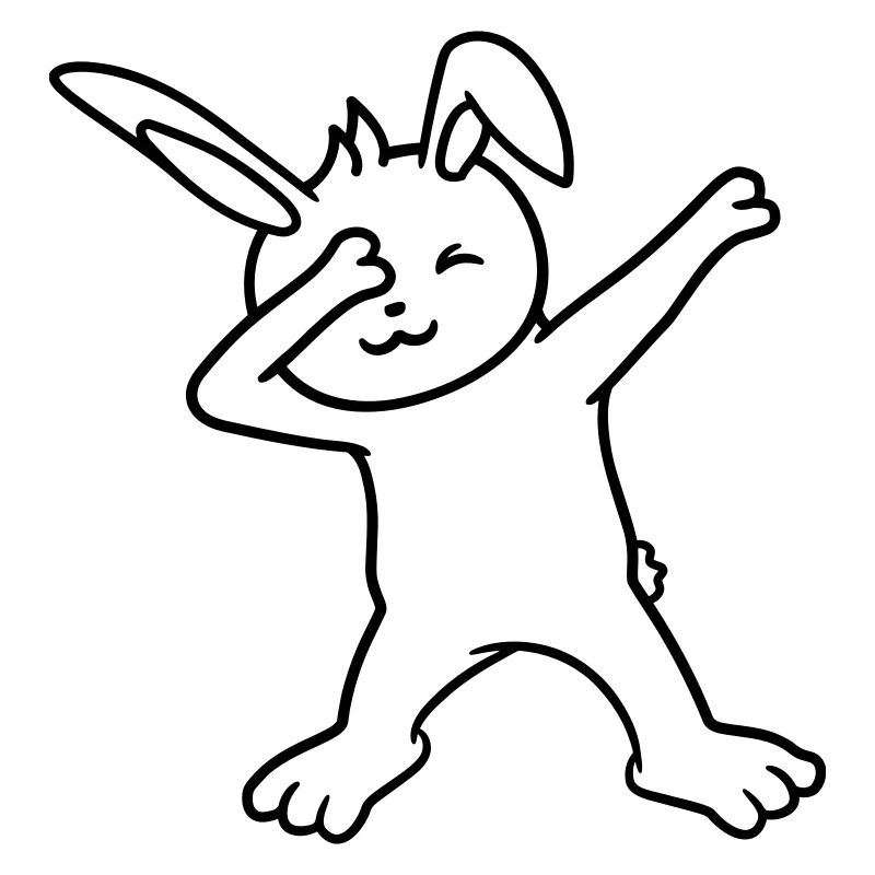 Hase Dabbing Dab Dance Pose Tanzen Party Feiern