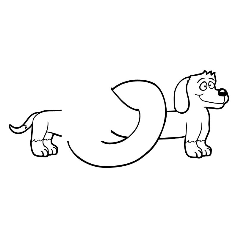 Hund Dackel Brezel Form Knoten Langer Körper Comic