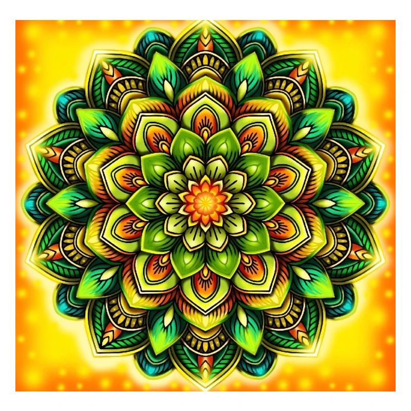Glowing Mandala Flower Pattern