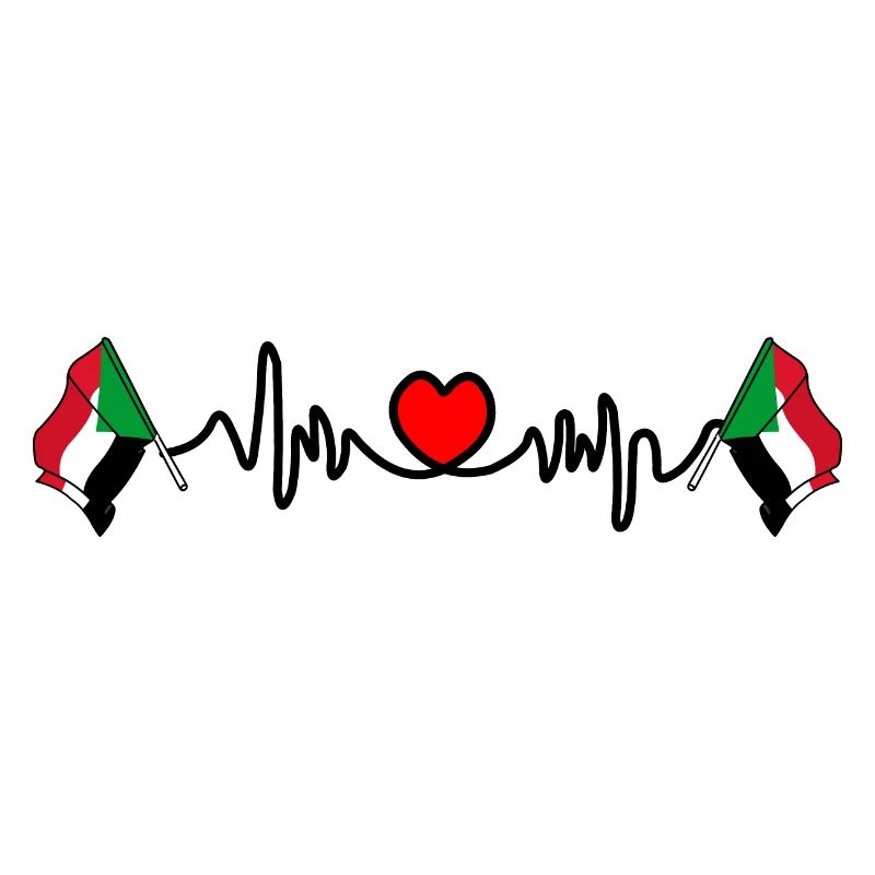Herzfrequenz Cardio Flagge Sudan