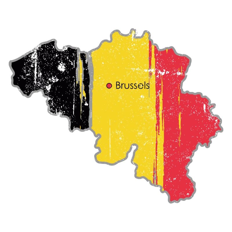 Belgian Flag Map of Brussels