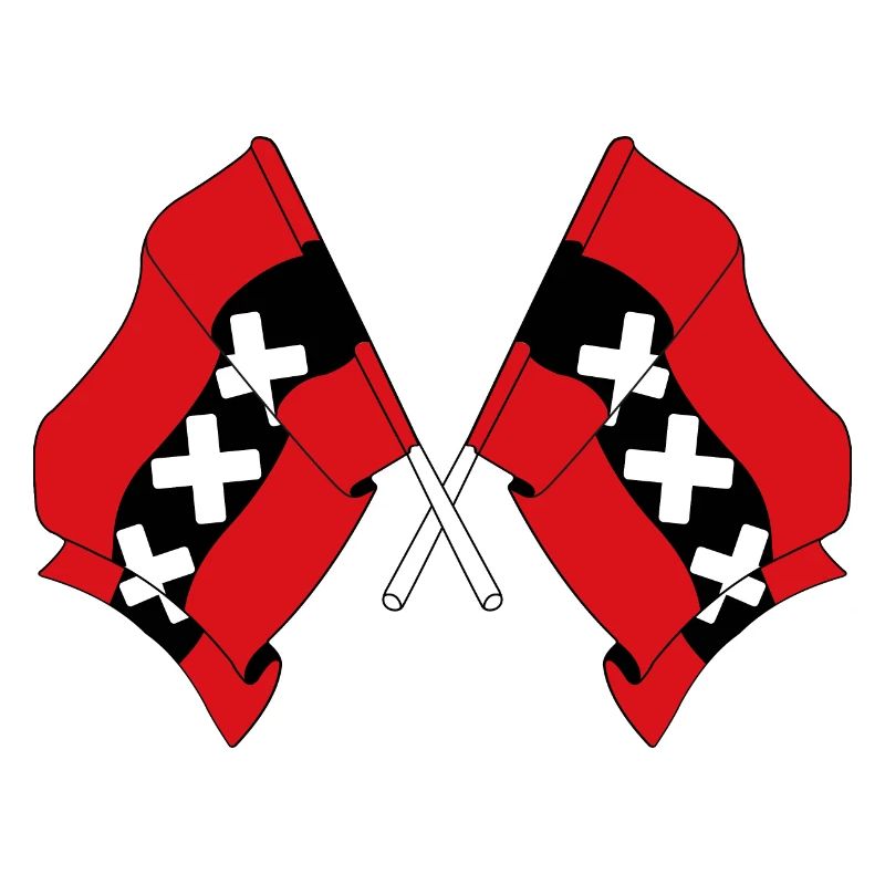 Deux drapeaux Amsterdam Pays-Bas