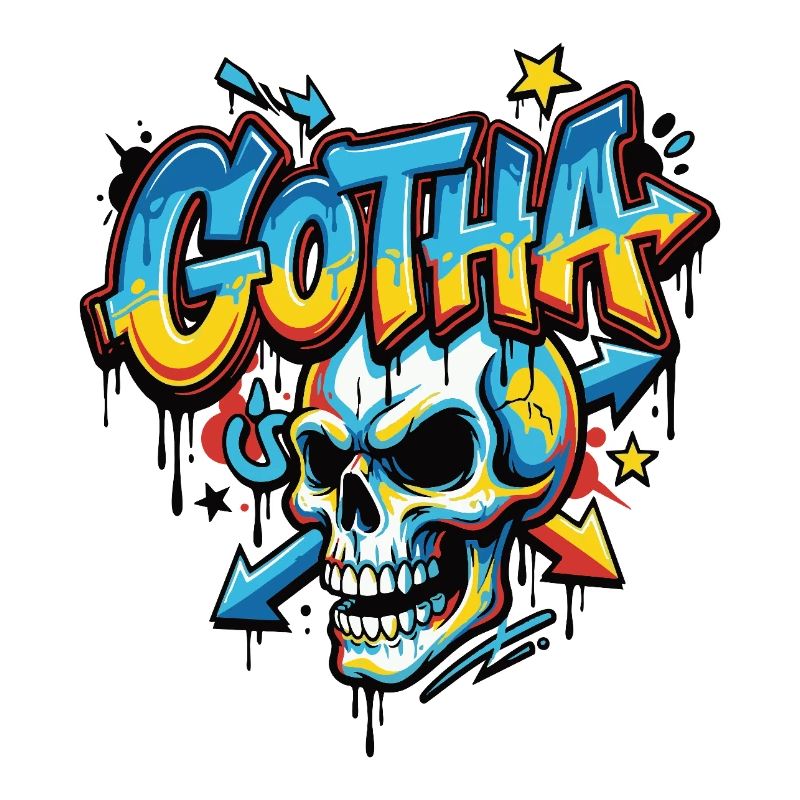 Graffiti de crâne de ville préférée de Gotha