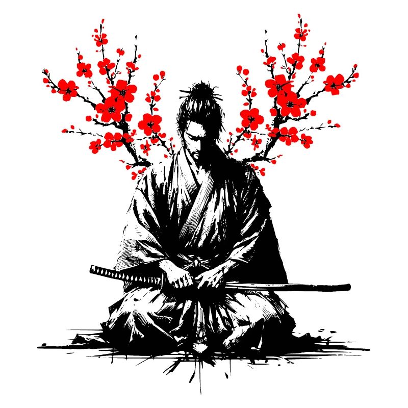 Samurai meditating