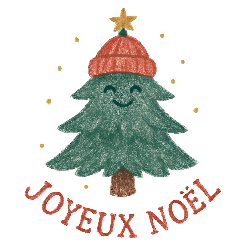 Frohe Weihnachtsbaum mit rotem Hut