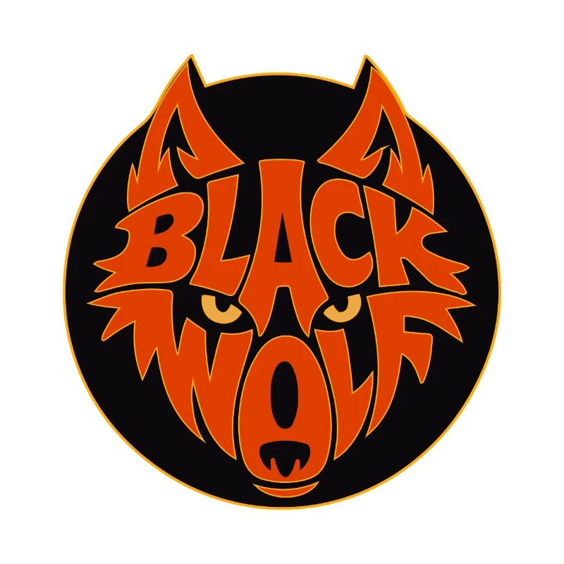 Schwarzer Wolf Retro-Grafik