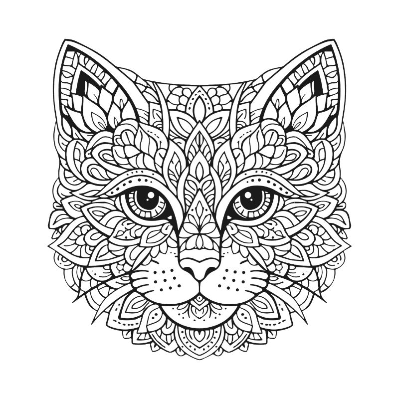 Mandala Katze Gesicht