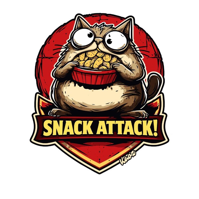 Snack attack cat with popcorn