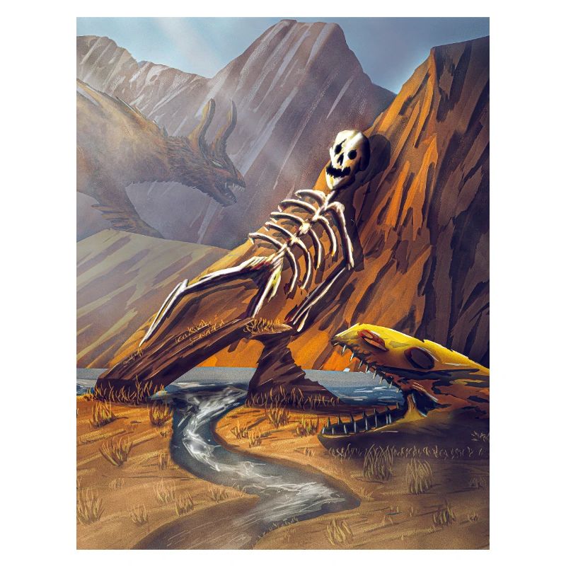 Dragon skeleton in cannon
