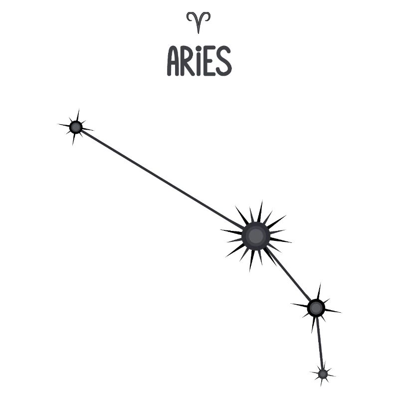 Widder Sternzeichen Sternbild Stern Sternbild Schwarz & Grau