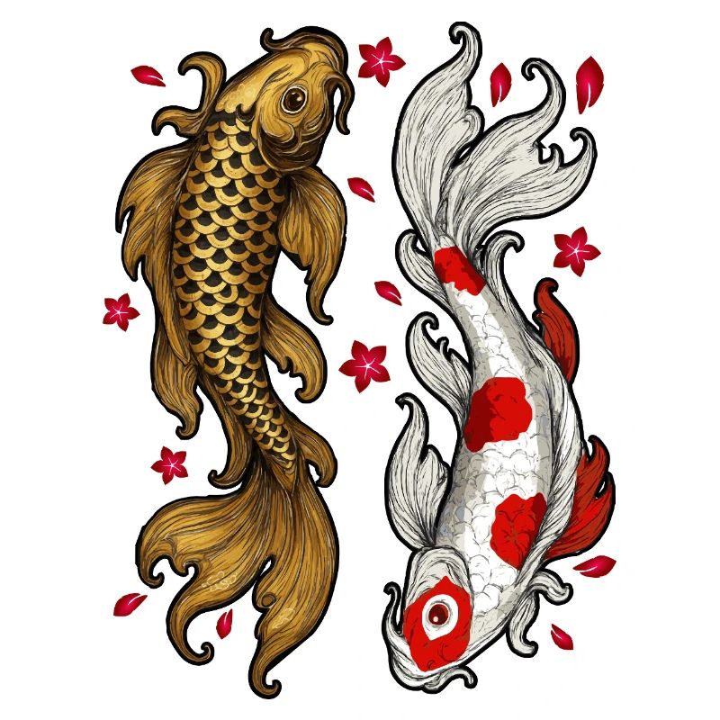 Dessin de poisson koï | Amour et harmonie