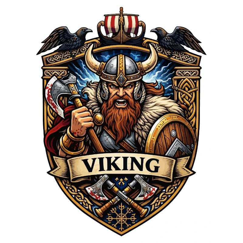 Vikinger Krieger Schildemblem