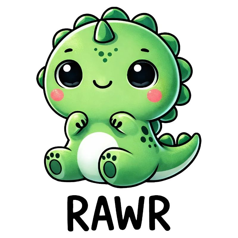 Cute Dino T-Rex Dinosaur Cartoon Chibi Roar