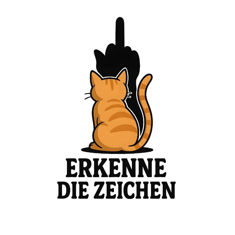 Katze mit Mittelfinger