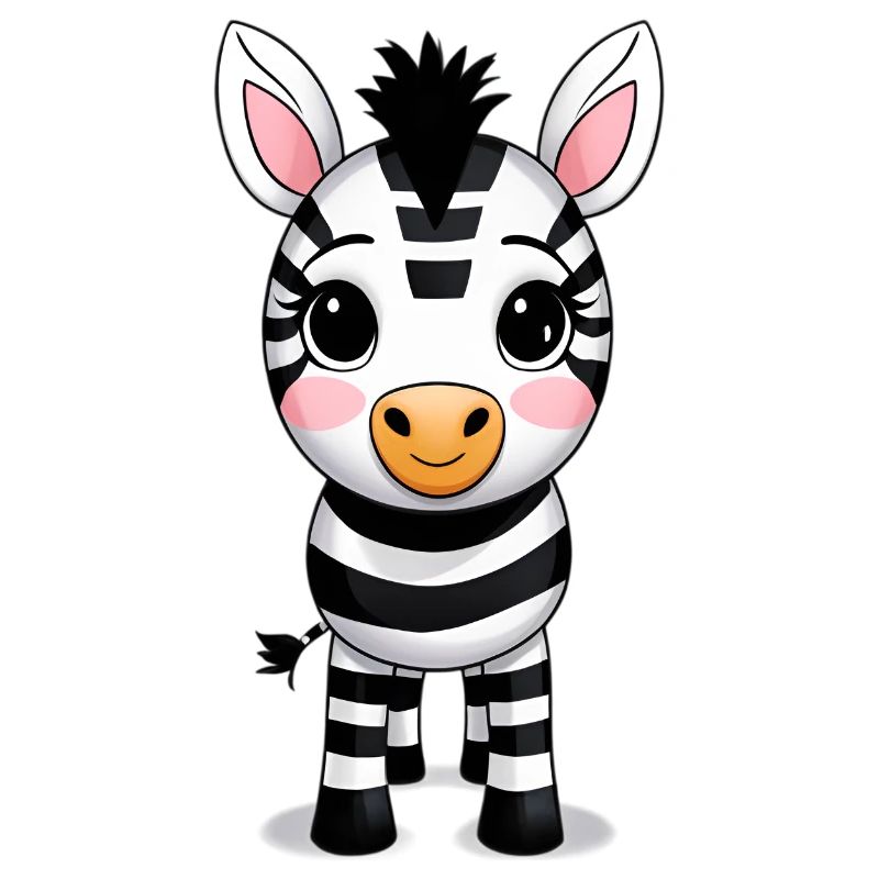 Kawaii Zebra Caricature Pattern