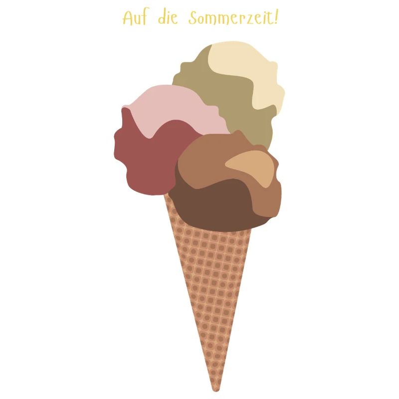 Auf die Sommerzeit Eiswaffel