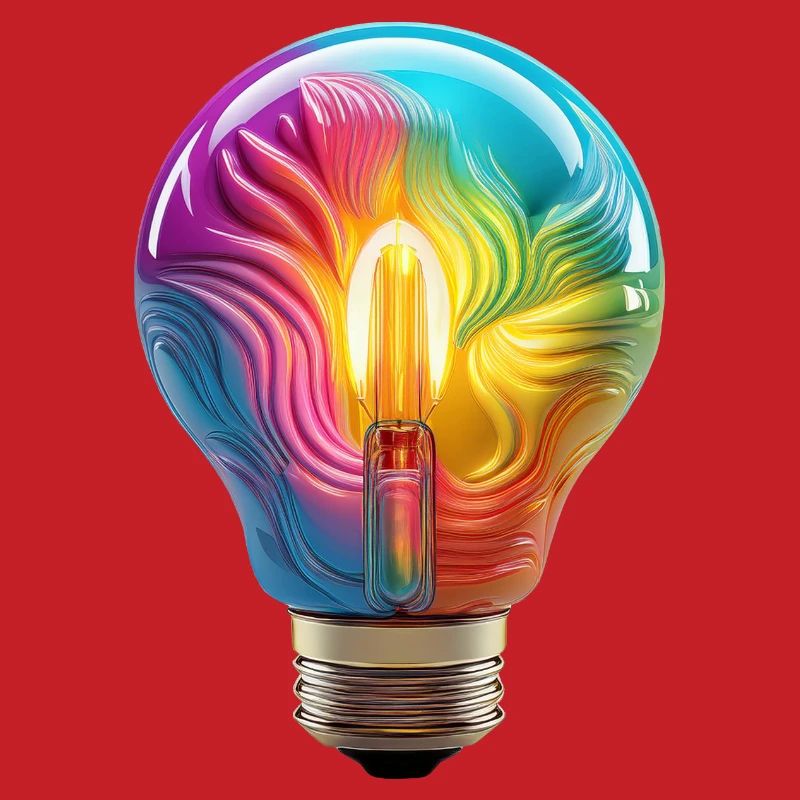 Ampoule colorée comme symbole de créativité