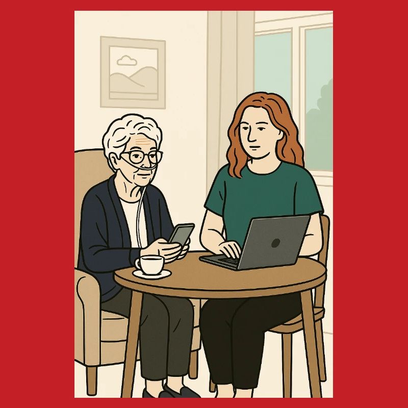 Generations at the table with technology