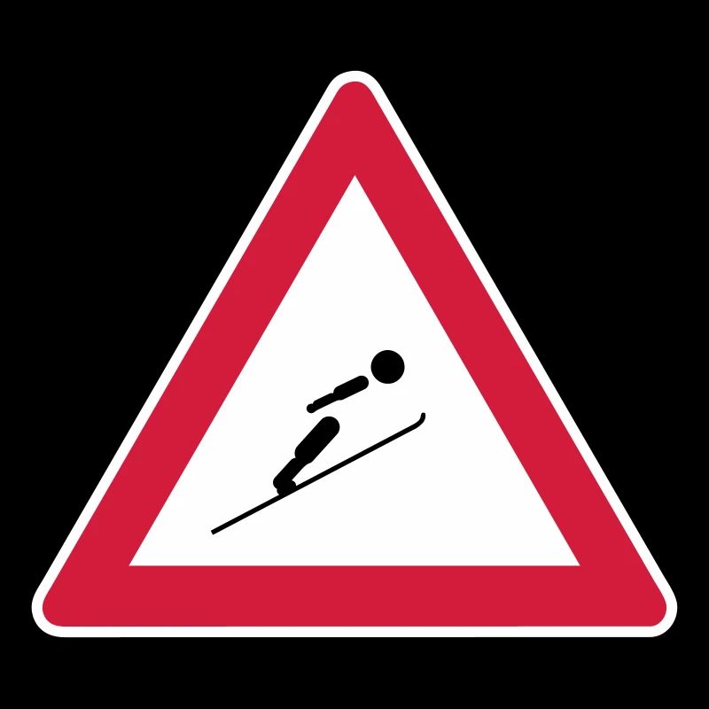 Köpfe einziehen, hier wird mit Ski gesprungen!