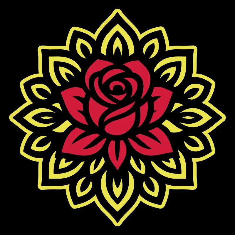 Rose Blume Mandala