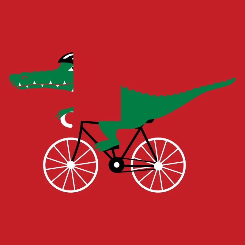 crocodile on bicycle
