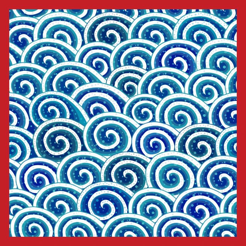 Expressive wave pattern in blue
