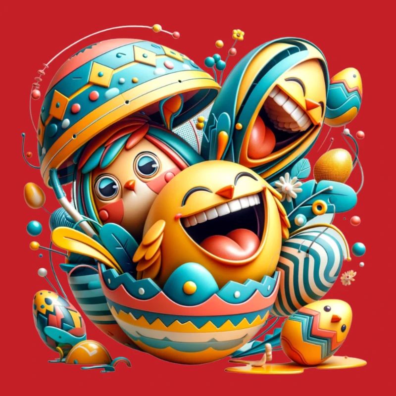 Conception graphique de Pâques dans le style Mixed Dimensions