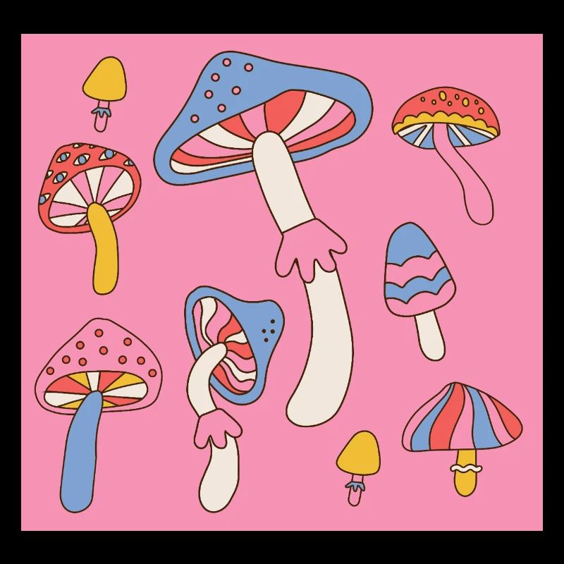 Retro Mushroom Pattern – Psychedelic 70s Design