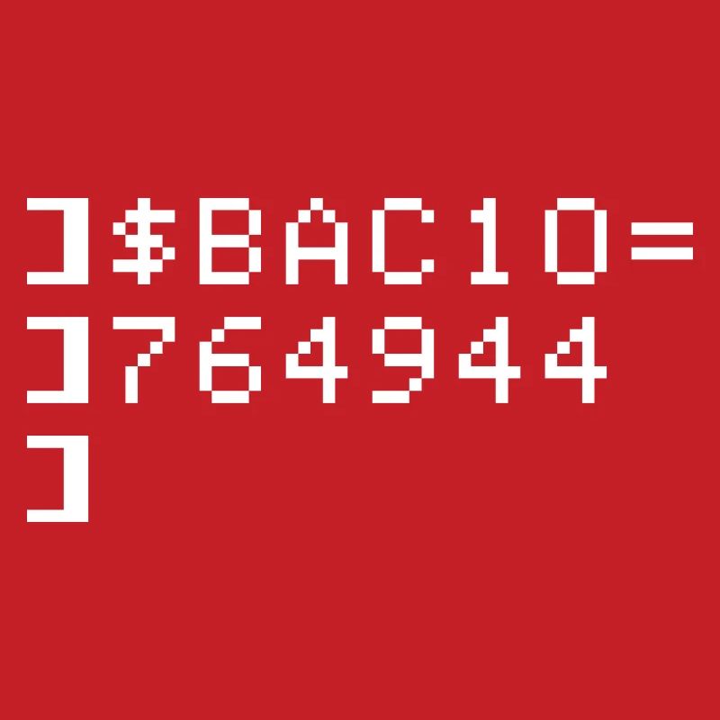 Bacio BAC10 8-Bit Esadecimale Code Nerd Pixel Art