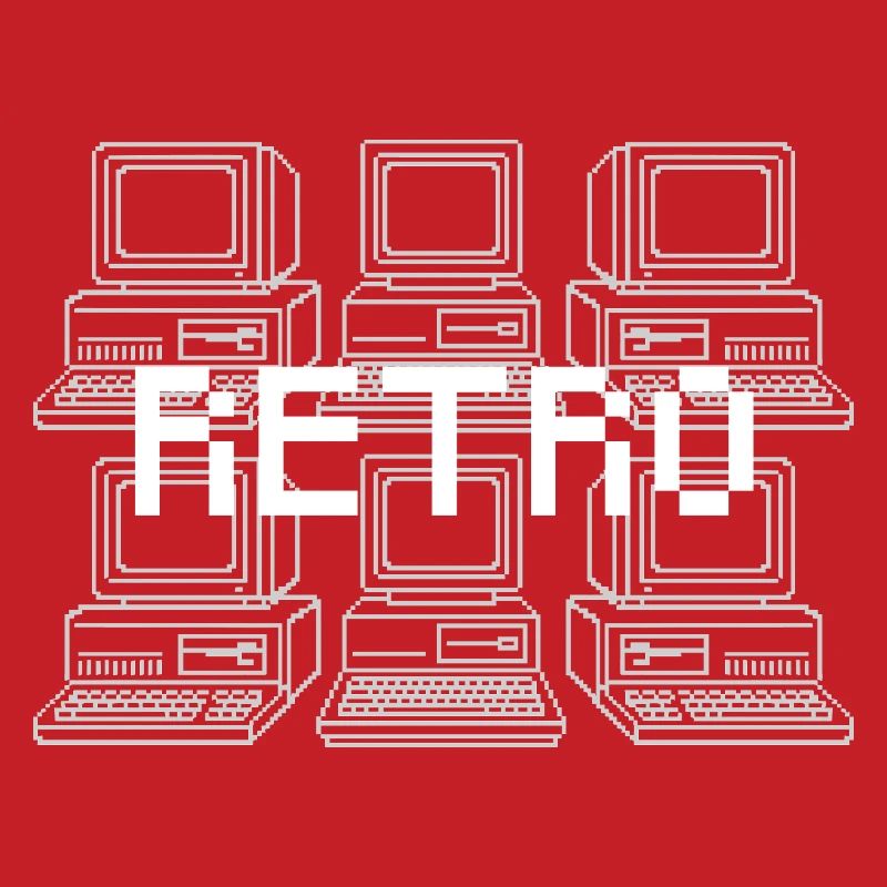 Retro Computer Grid Techno