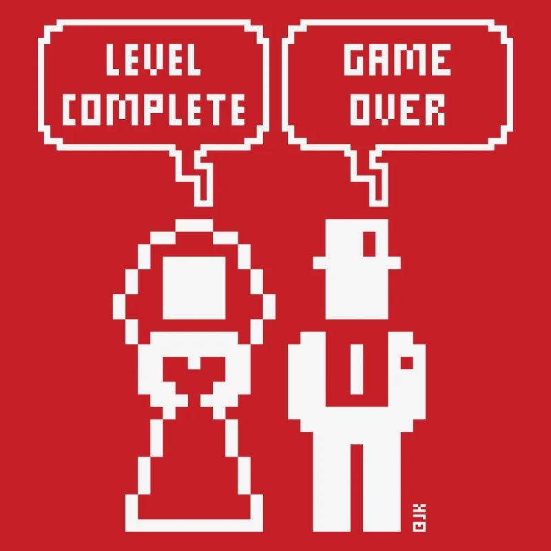 Level Complete – Game Over (JGA / Pixel / Bold W)