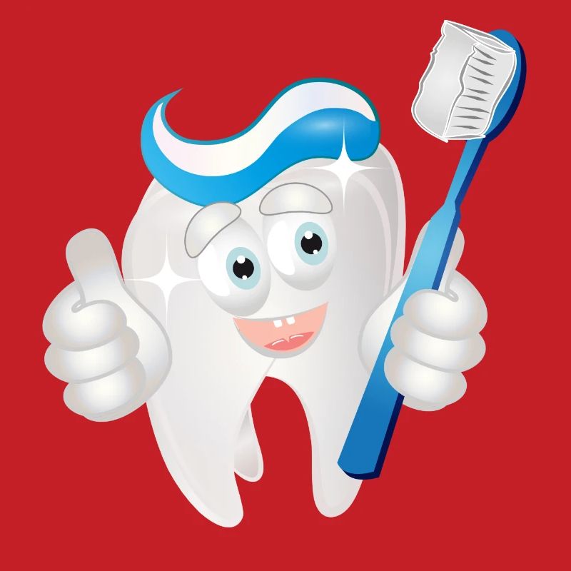 radiant white tooth with toothpaste as a comic