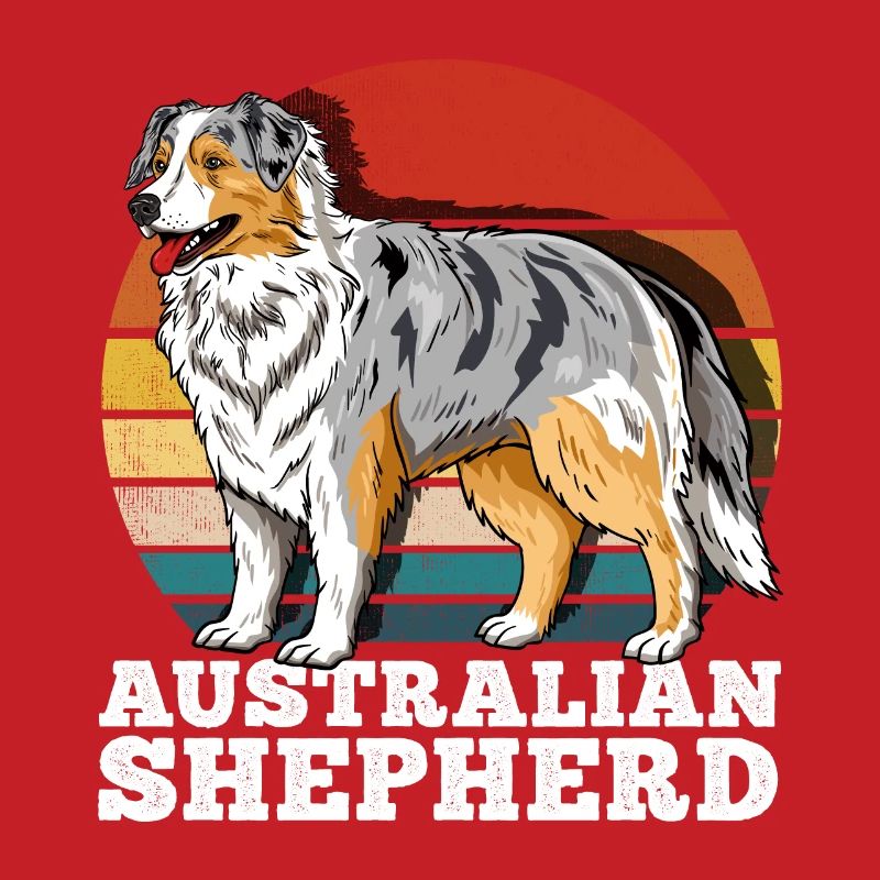 Australian Shepherd Aussie Retro