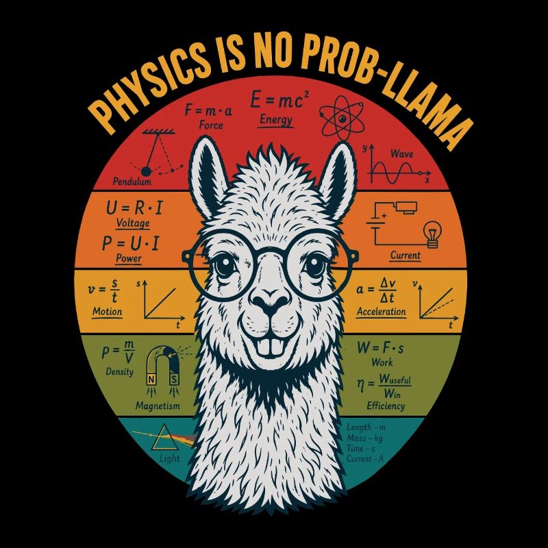 Physics Is No Prob-Llama Physik Lehrer Shirt