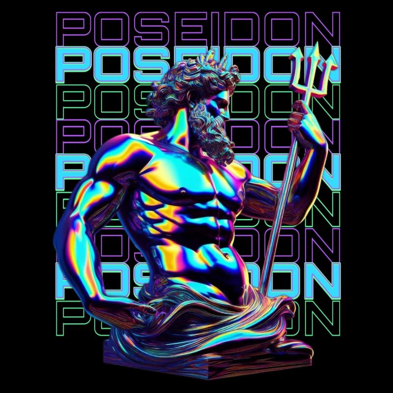 Neon Poseidon Trident