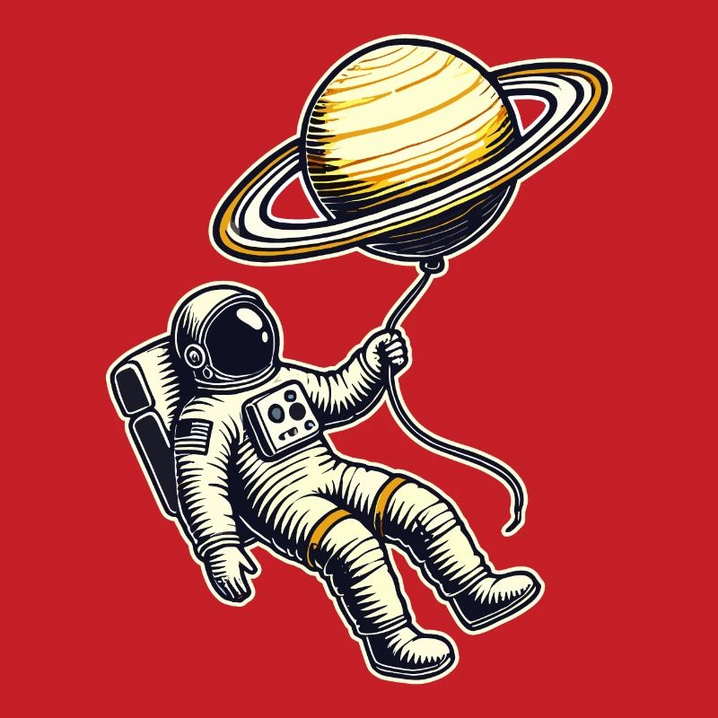 Floating with Saturn – Astronaut Balloon Design