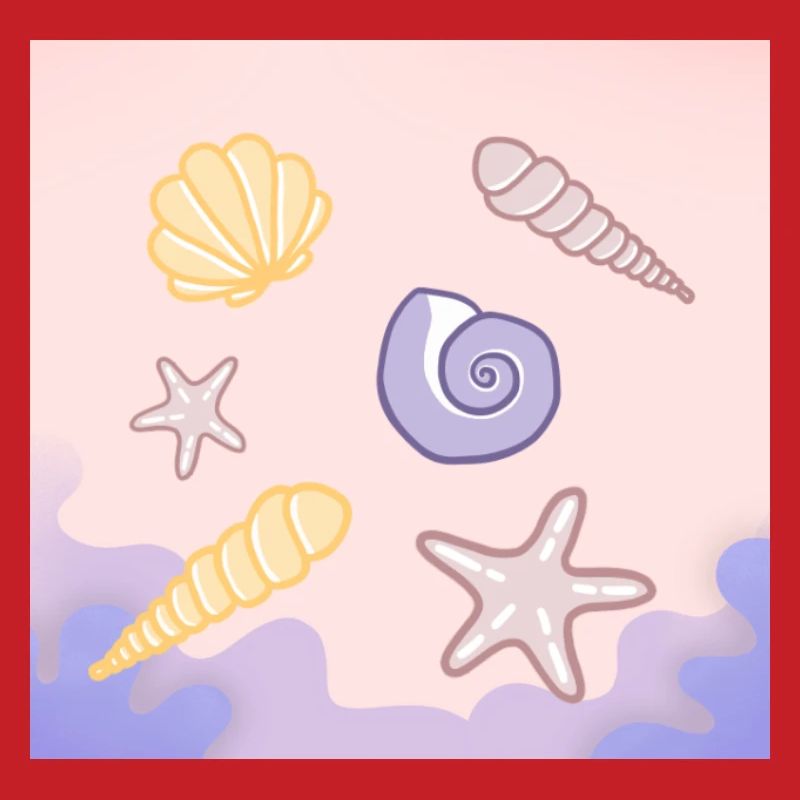 Pastel Sea Shells Starfish