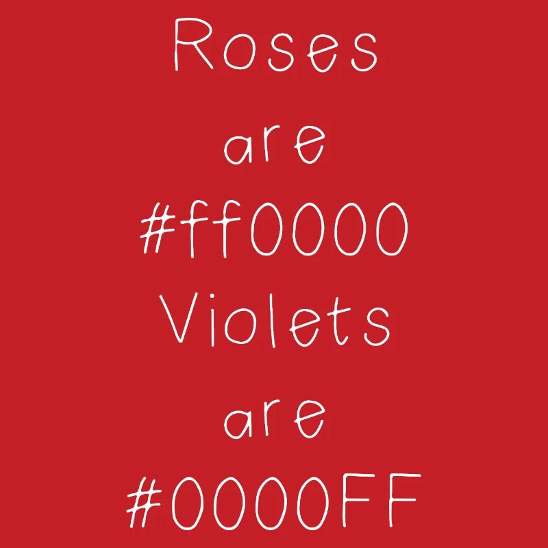 Hex color code joke for developers, coders and web...