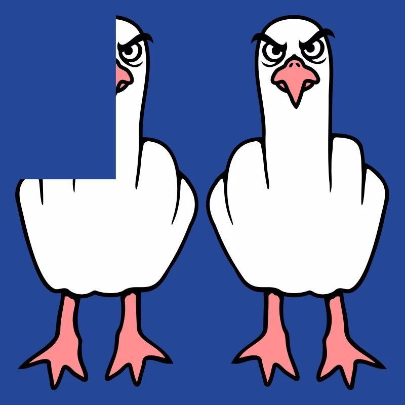 2 Seagulls Doigt d’honneur Insulte Stinkfinger Équipe
