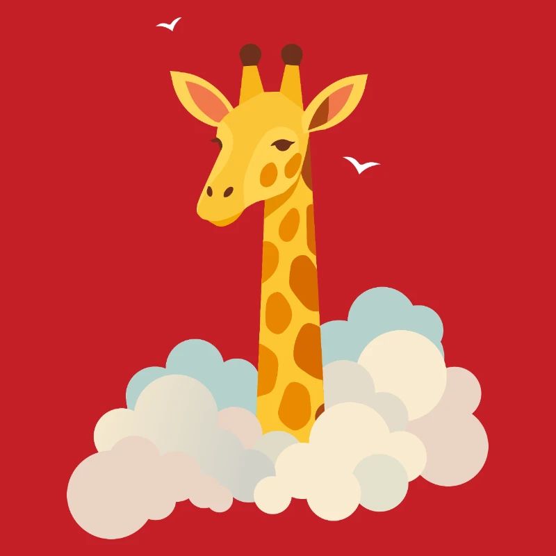 Sanfte Giraffe über den Wolken – Traumhaftes Motiv
