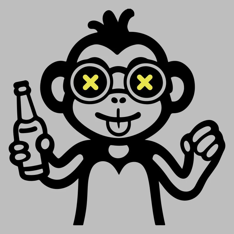 Affe Drinking Lustig Bier