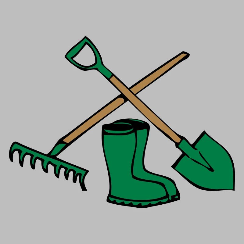 Garten schaufel harke gummistiefel