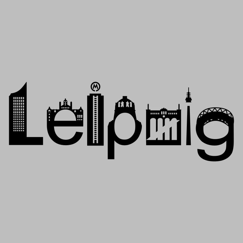 Leipzig Skyline mit Sehenswürdigkeiten
