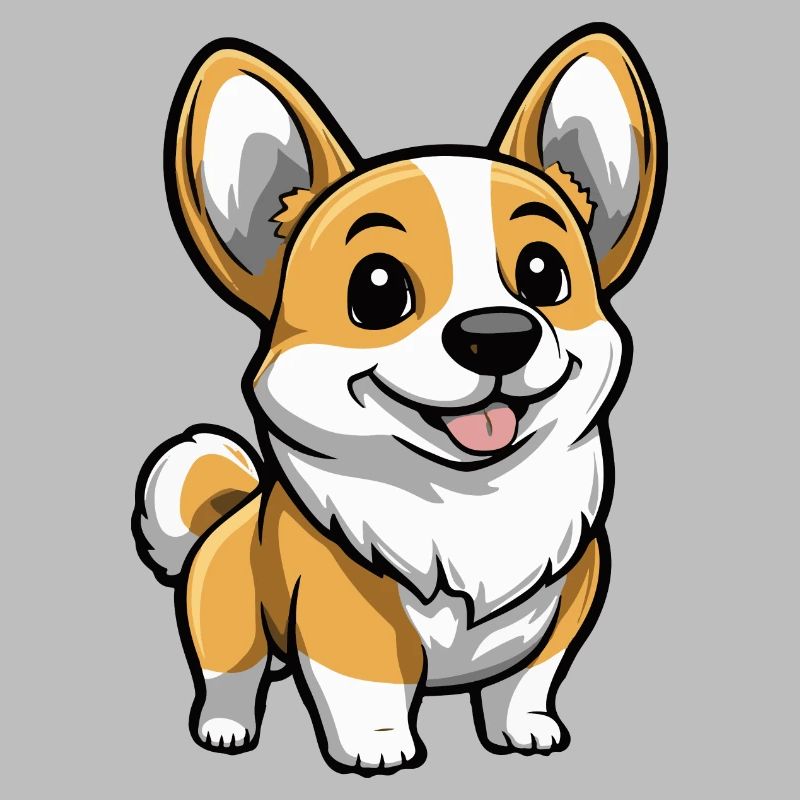 Corgi Dog Comic Cute