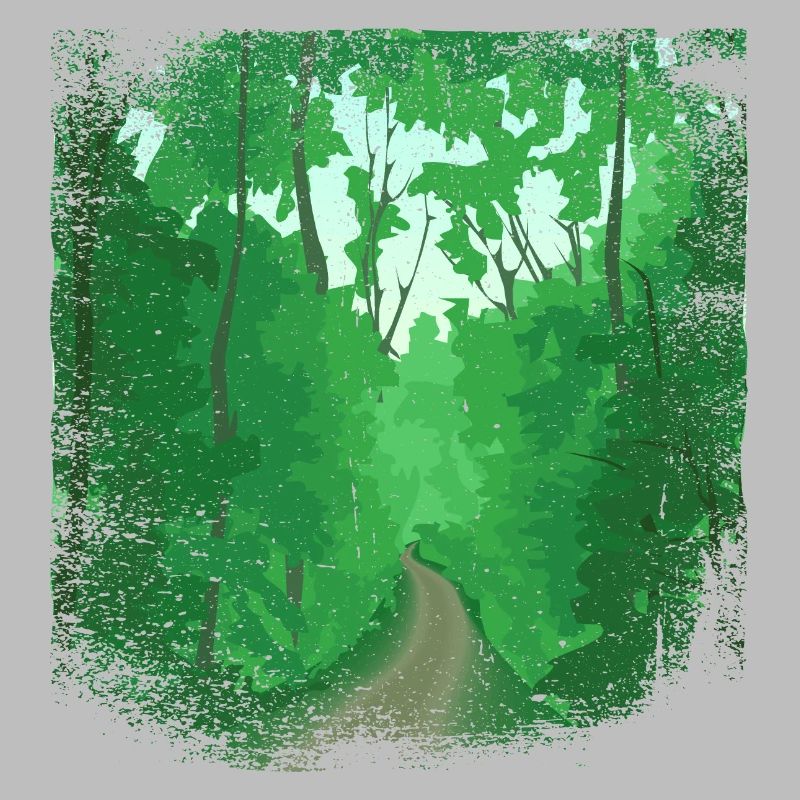 Chemin forestier avec bordure effilochée