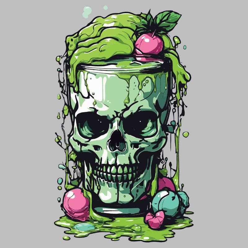 Poisonous Gothic Skull Mug Halloween Design