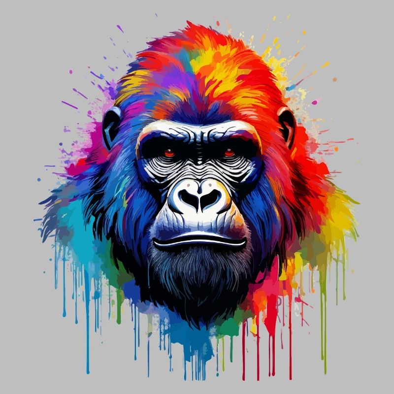 Regenbogen-Gorilla Kunst-Splash