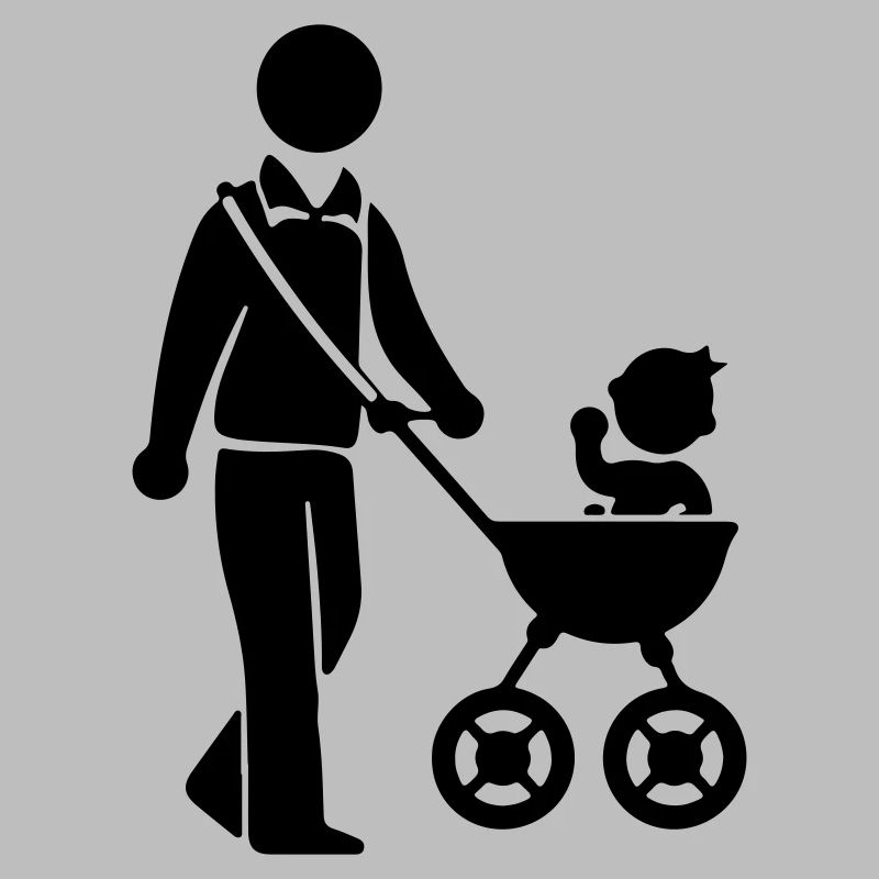 Papa poussette bébé