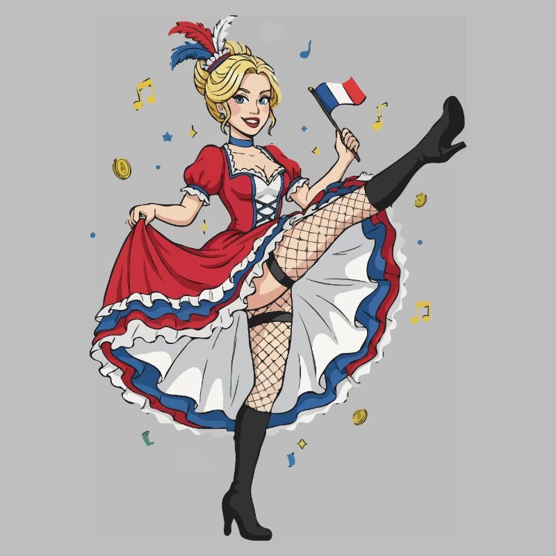 Can dancer drapeau français
